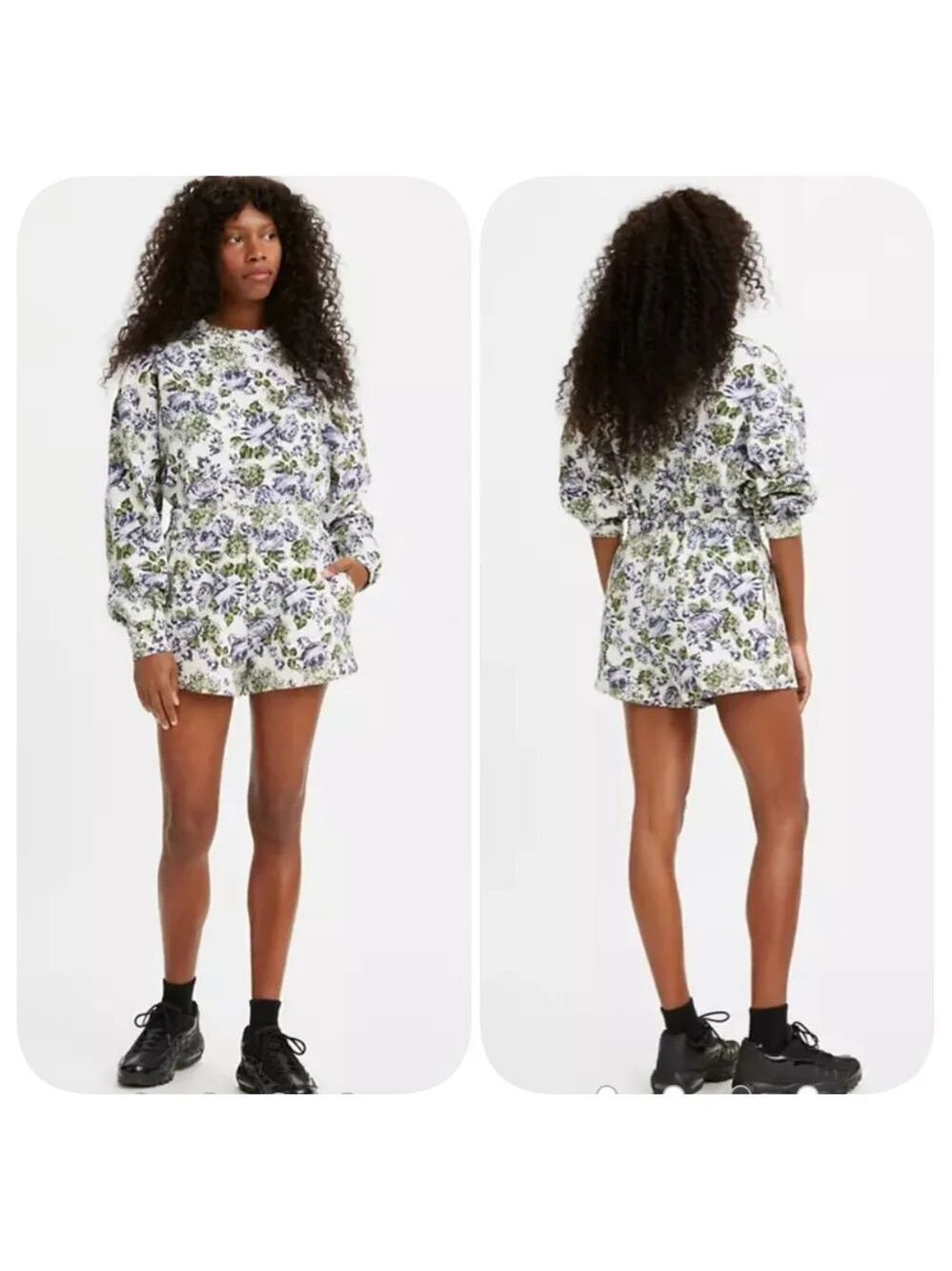 NWOT Levi's Marty Sweat Shorts Floral Sz L